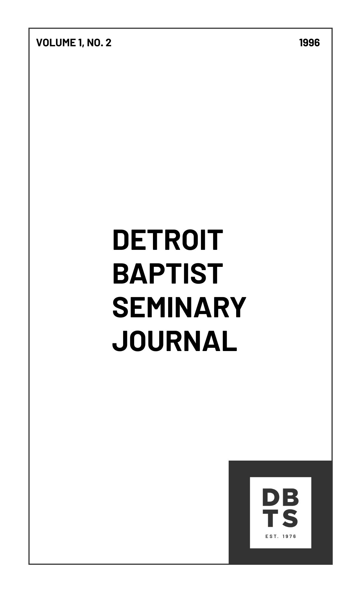 Volume 1 • No. 2 • 1996